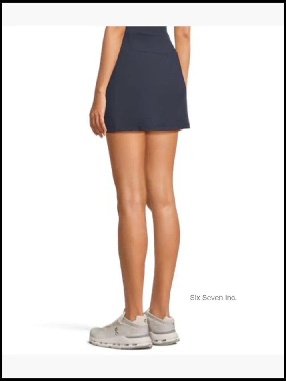 High rise skort with side slits for active wear